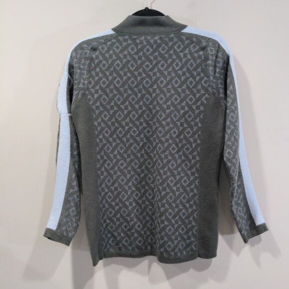 Title Nine Womens Super Power 1/4 Zip Merino Blend Sweater Size Small Green/Gray - Picture 8 of 11